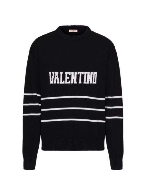 Valentino intarsia-logo wool jumper