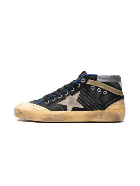 MID STAR CANVAS UPPER SUEDE STAR AND HEEL NYLON TONGUE RUBBER TOE AND SPUR "BLACK ICE VANILLA GOLD"