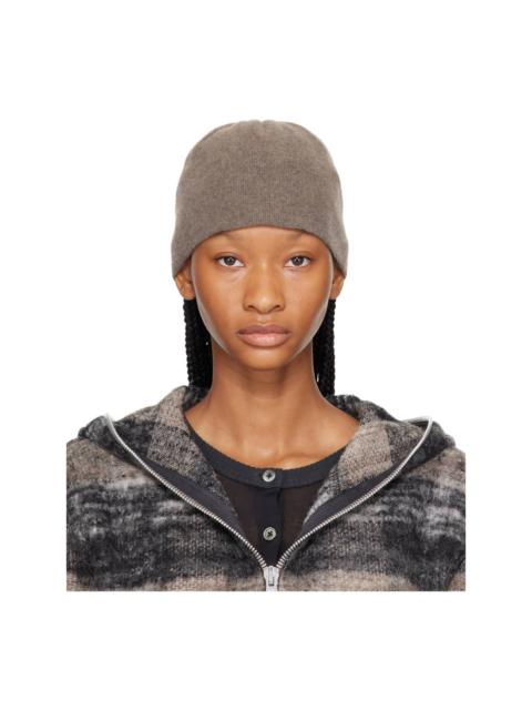 Our Legacy Taupe Merino Wool Beanie