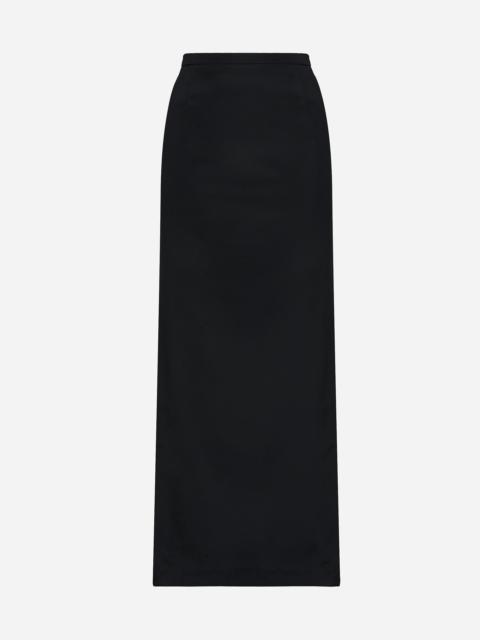 Cady calf-length skirt with slits
