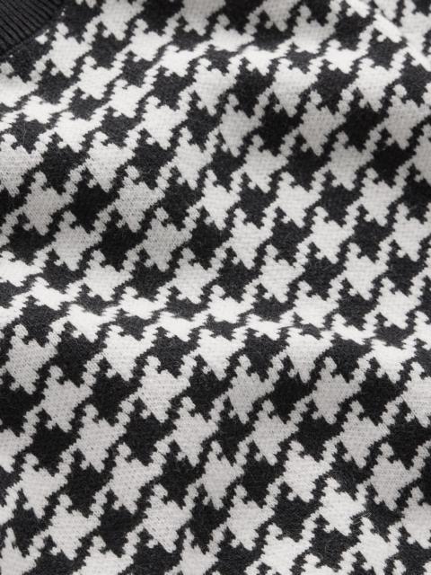 BODEN Maria Button Knitted Dress-Black and Ivory Dogstooth