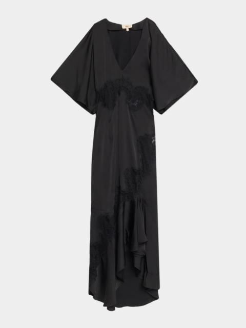 JBQ Aralyn Lace Satin High-Low Dress