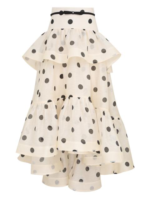 Zimmermann CRUSH HIGH-LOW TIERED SKIRT | REVERSIBLE