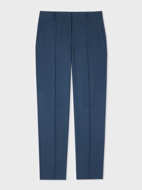 Paul Smith A Suit To Travel In - Women's Petrol Blue Slim-Fit Wool Trousers