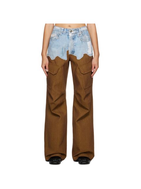 Andersson Bell Blue & Brown Trompe L'œil Trousers