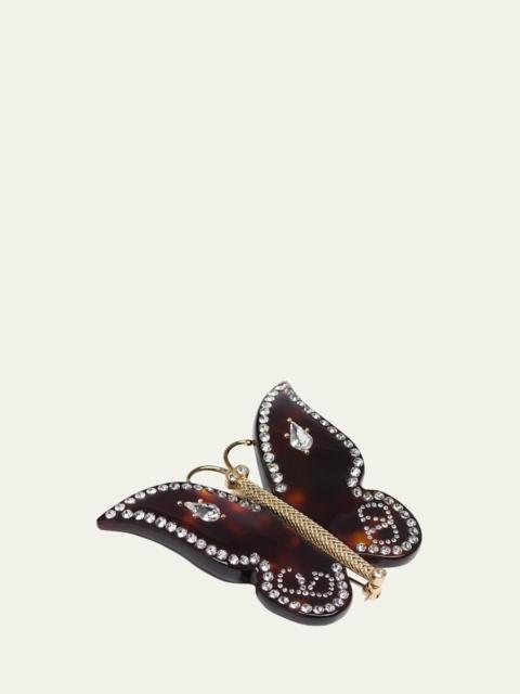 Valentino Men's Resin and Crystal Butterfly Brooch