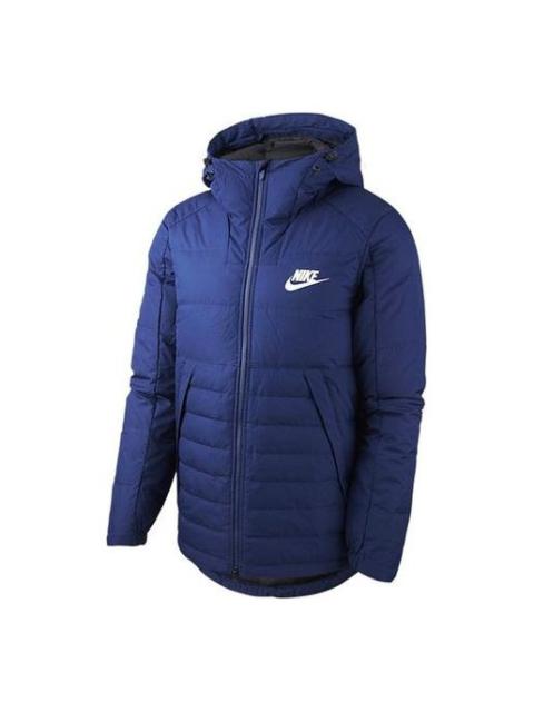 Nike Nike Outdoor Windproof Stay Warm Casual hooded down Jacket Navy Blue Dark blue AJ7947-429
