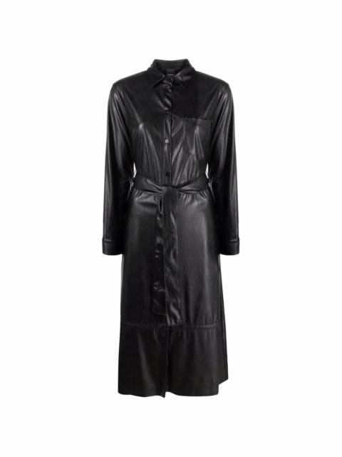 Maris faux-leather belted dress