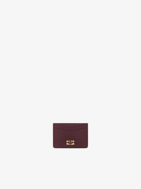 GANNI BOU CARD HOLDER IN GRAINED BURGUNDY