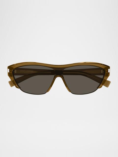 SAINT LAURENT Recycled Acetate Shield Sunglasses