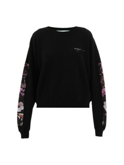 Off-White (WMNS) Off-White Loose Flowers Printing Black OWBA047S19D970791088