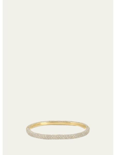 ANITA KO 18K Yellow Gold Pave Diamond Cosmo Oval Bangle