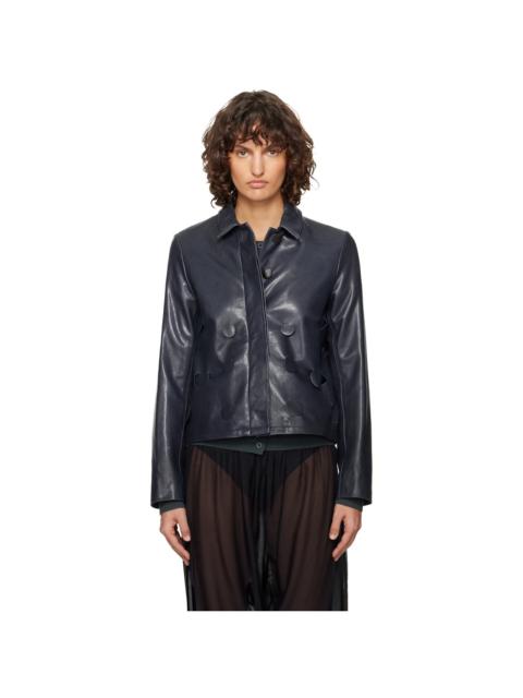 paloma wool Navy Candela Leather Jacket
