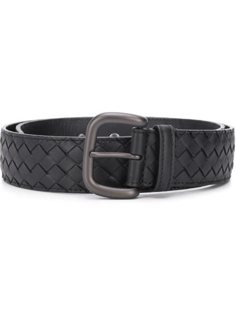 Bottega Veneta Bottega Veneta Hand Woven Soft Nappa Leather Belt Black