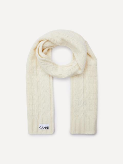 GANNI Wool Cable Scarf