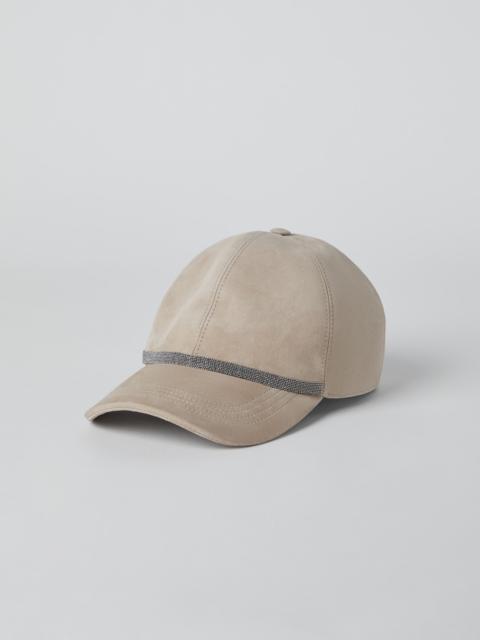 Brunello Cucinelli Suede baseball cap with shiny trim
