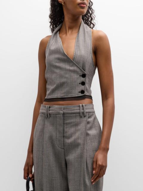 GANNI Herringbone Halter Suiting Vest