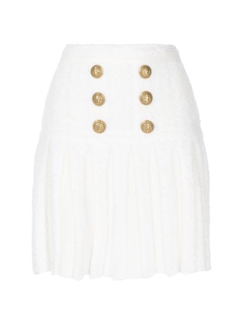 buttoned pleated mini skirt