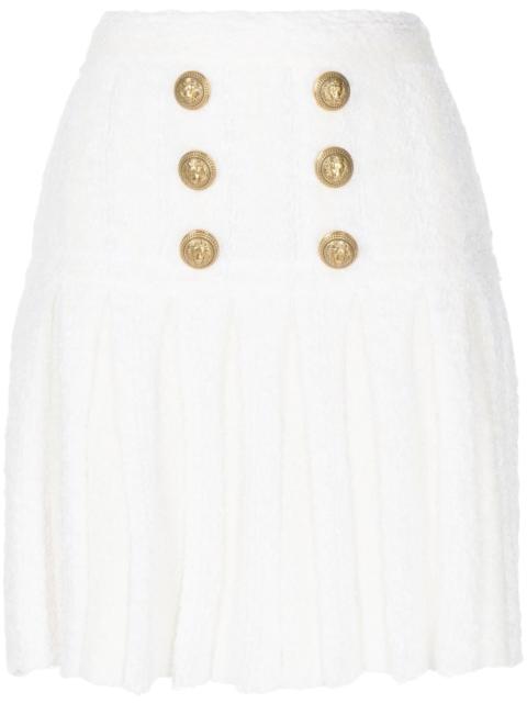 buttoned pleated mini skirt