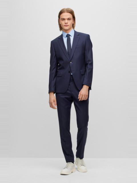 BOSS SLIM-FIT SUIT IN PATTERNED STRETCH WOOL