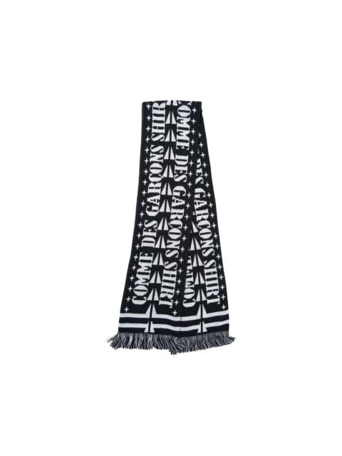 Comme des Garçons SHIRT logo-intarsia fringed scarf