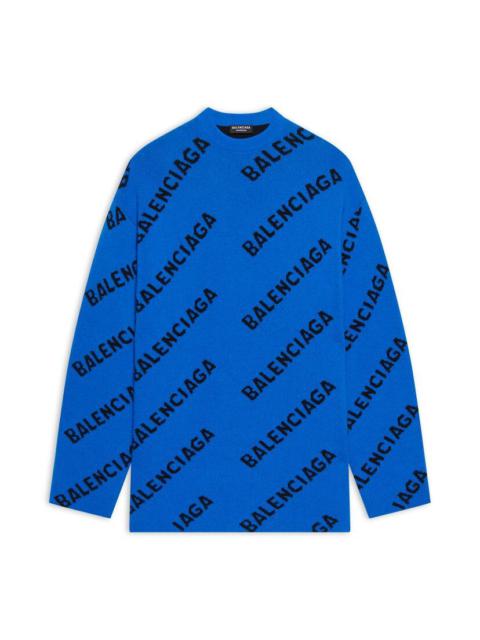 Men's Allover Logo Sweater in Blue