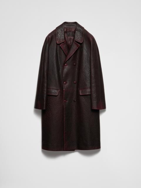 Prada Double-breasted nappa leather coat