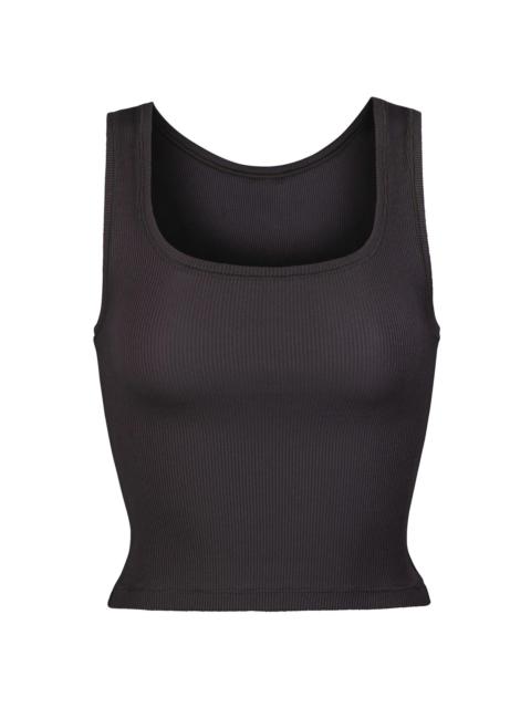 SKIMS Women's Cotton Rib Tank - Soot