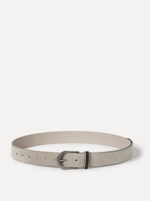 Brunello Cucinelli Suede belt with monili