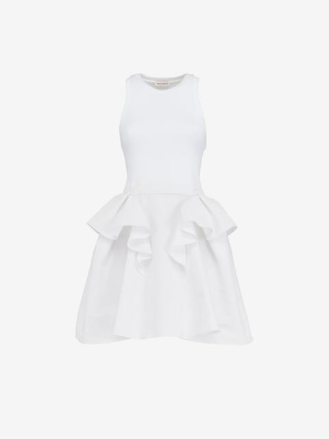 Alexander McQueen Women's Hybrid Mini Dress in Optic White