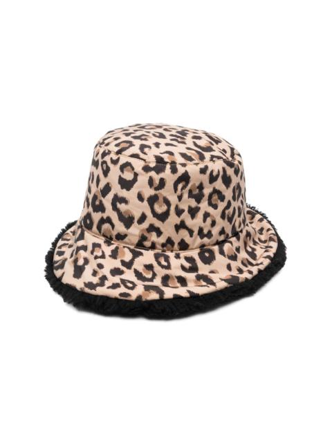 Yves Salomon leopard-print bucket hat