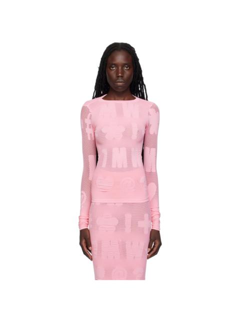 MAISIE WILEN Pink Logomania Long Sleeve T-Shirt