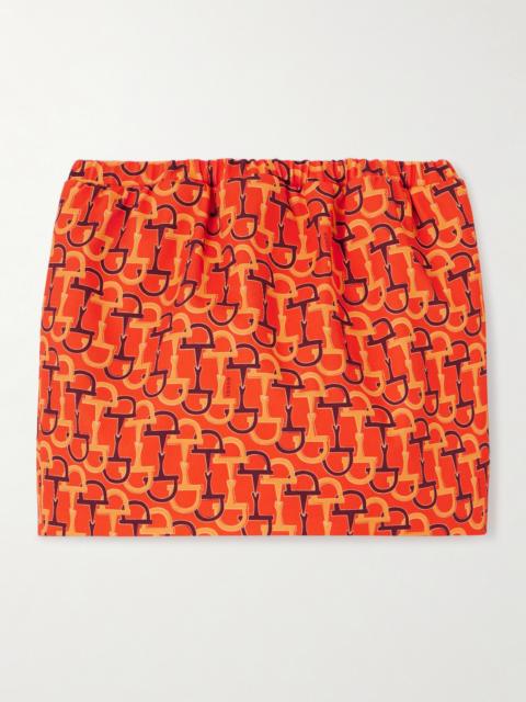 GUCCI Printed Cotton-twill Mini Skirt