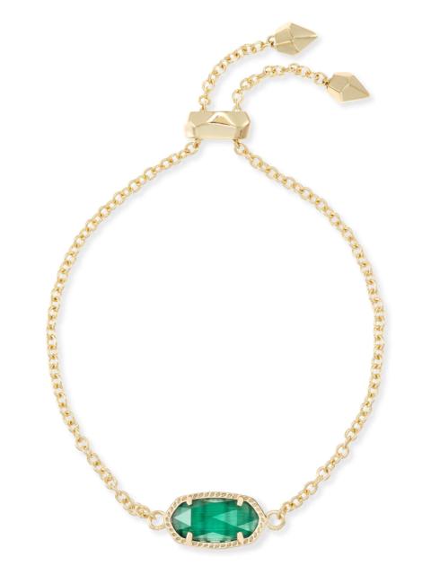 KENDRA SCOTT Elaina Gold Adjustable Chain Bracelet in Emerald Cat’s Eye