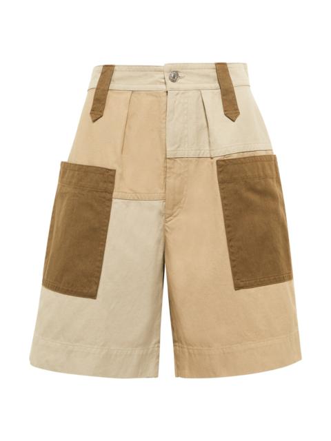 Isabel Marant Étoile Kalerna cotton and linen colorblocked shorts