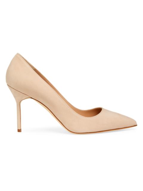 Manolo Blahnik Women's BB 90MM Suede Pumps - Beige