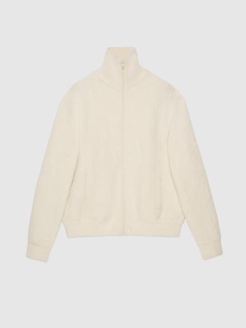 GUCCI GG felted wool zip jacket