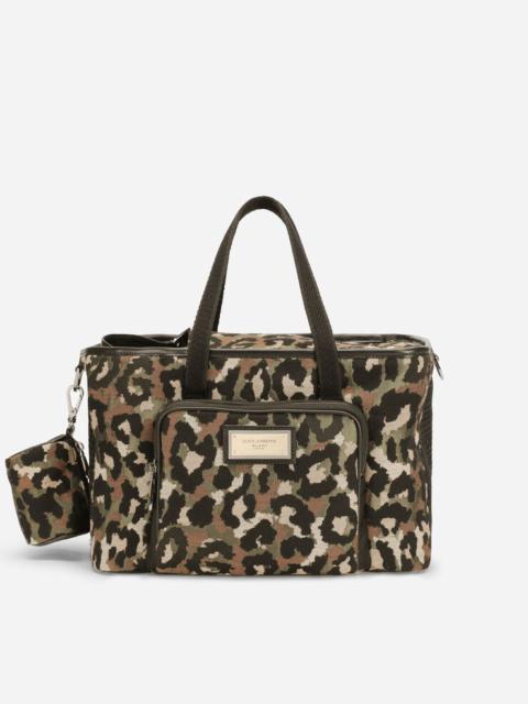 Camouflage jacquard handbag