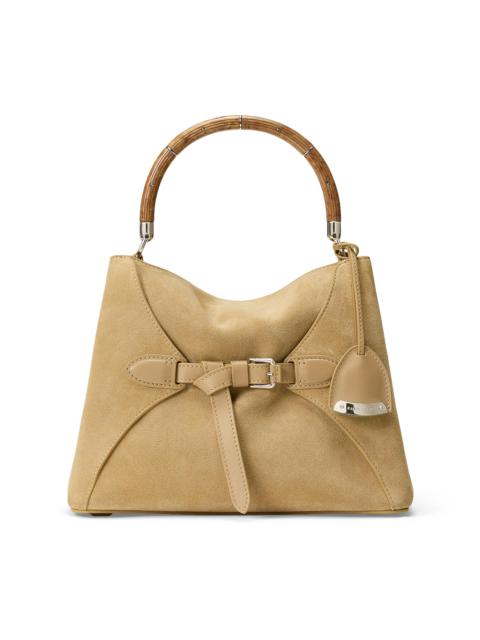 Ralph Lauren Women's Suede Wood Top Handle Bag - Tan