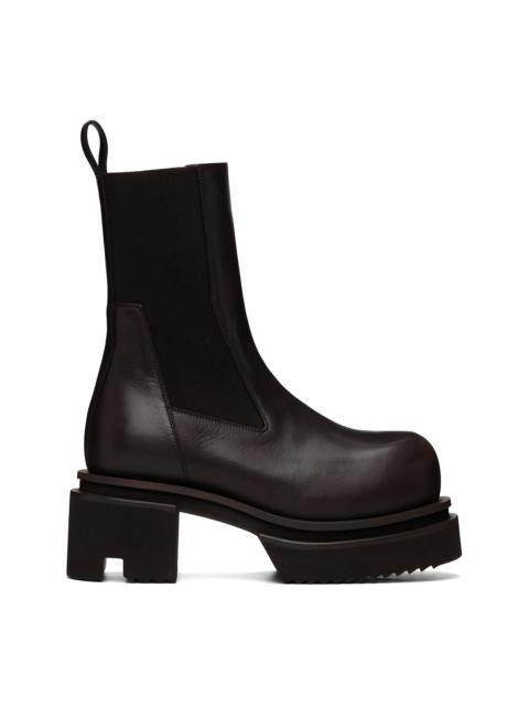 Rick Owens Brown Tower Beatle Bogun Boots