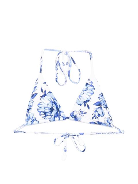 FARM RIO floral-print bikini top