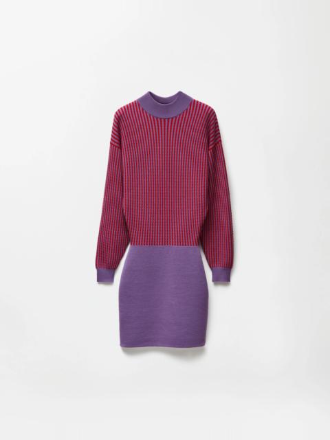 VERSACE Wool Micro Cable-Knit Mini Dress