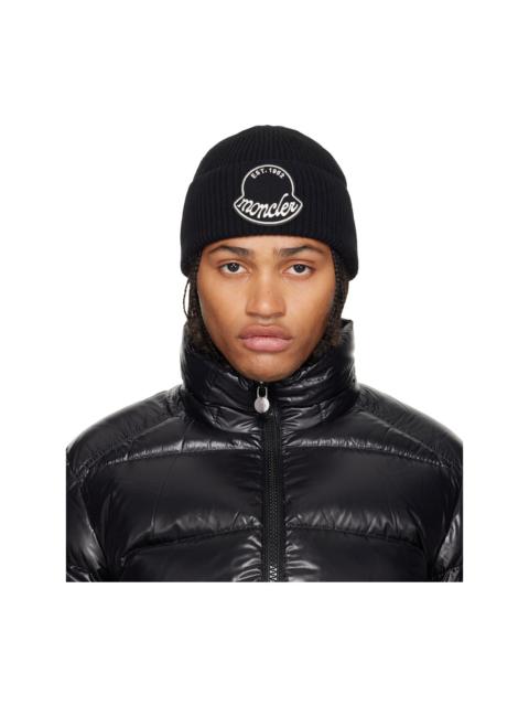 Moncler Black Virgin Wool Beanie