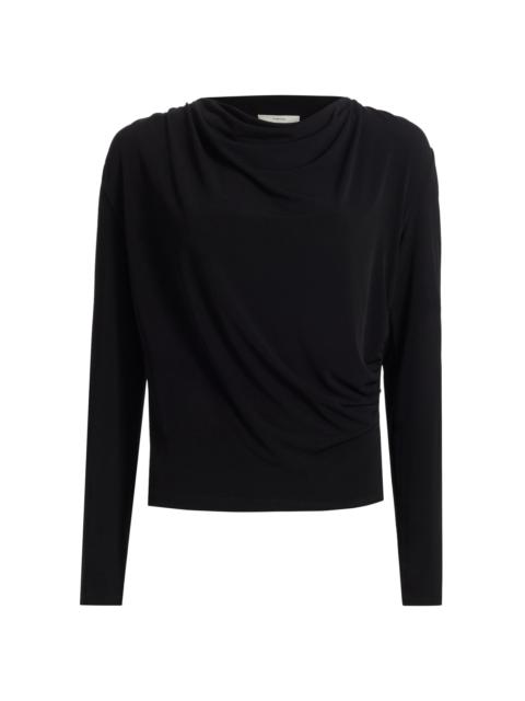 Vince Women's Jersey Cowlneck Top - Black