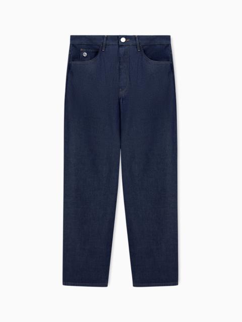 FIVE-POCKET TROUSERS IN COTTON AND SILK DENIM DENIM COLLECTION