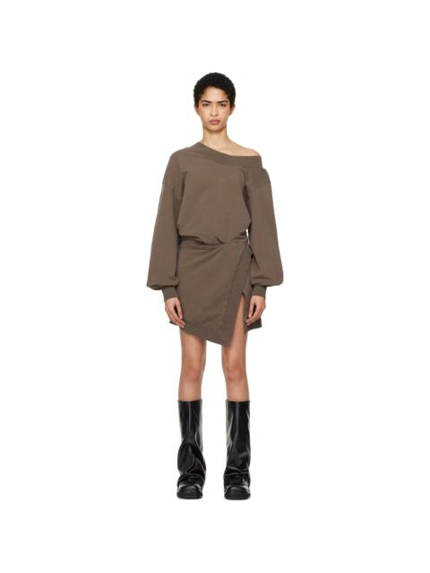 THE ATTICO Brown Sweater Minidress
