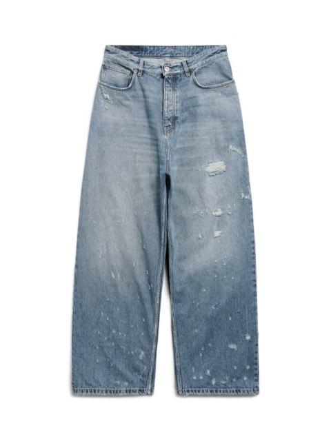 BALENCIAGA Super Destroyed Baggy Pants in Light Blue