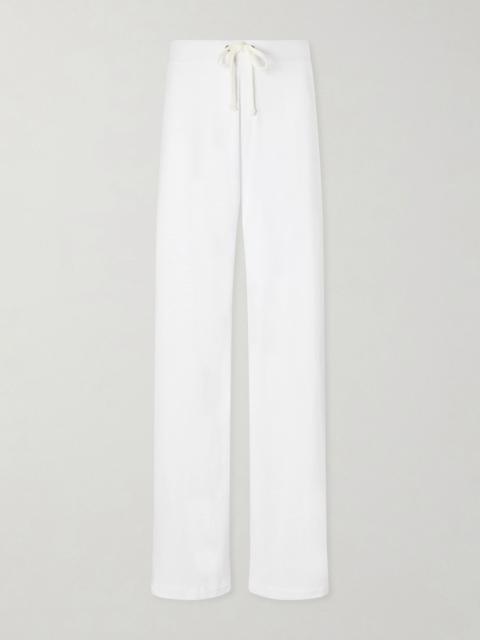 JAMES PERSE Cotton-terry wide-leg track pants White