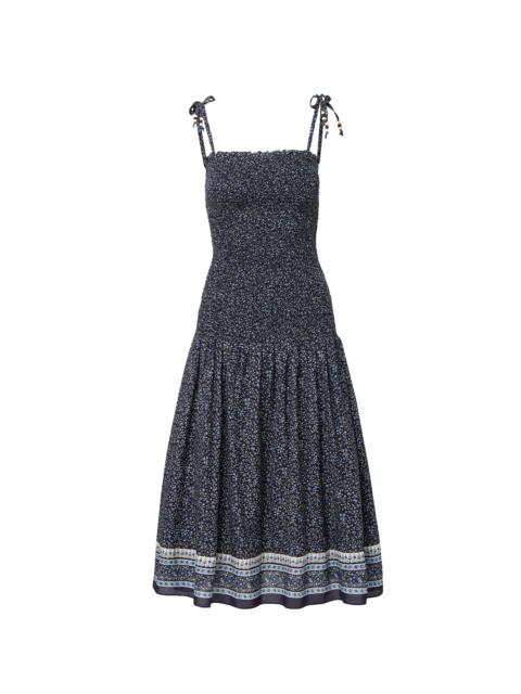 MARIETTA SHIRRED MIDI DRESS