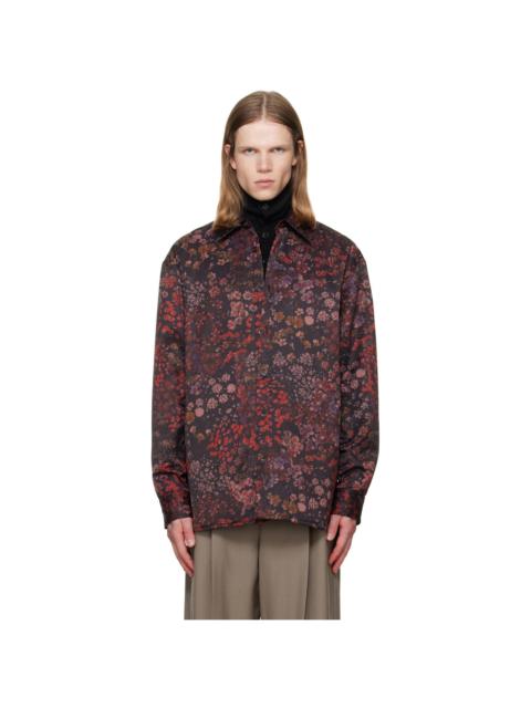 Dries Van Noten Purple Padded Floral Overshirt